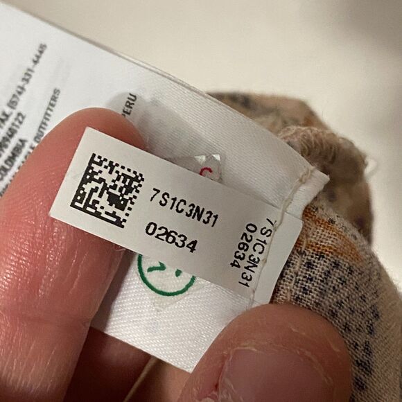 AE Boho Patterned Tassel Balloon Sleeve Peasant Peplum Top Sz M Festival Artsy - Picture 10 of 12